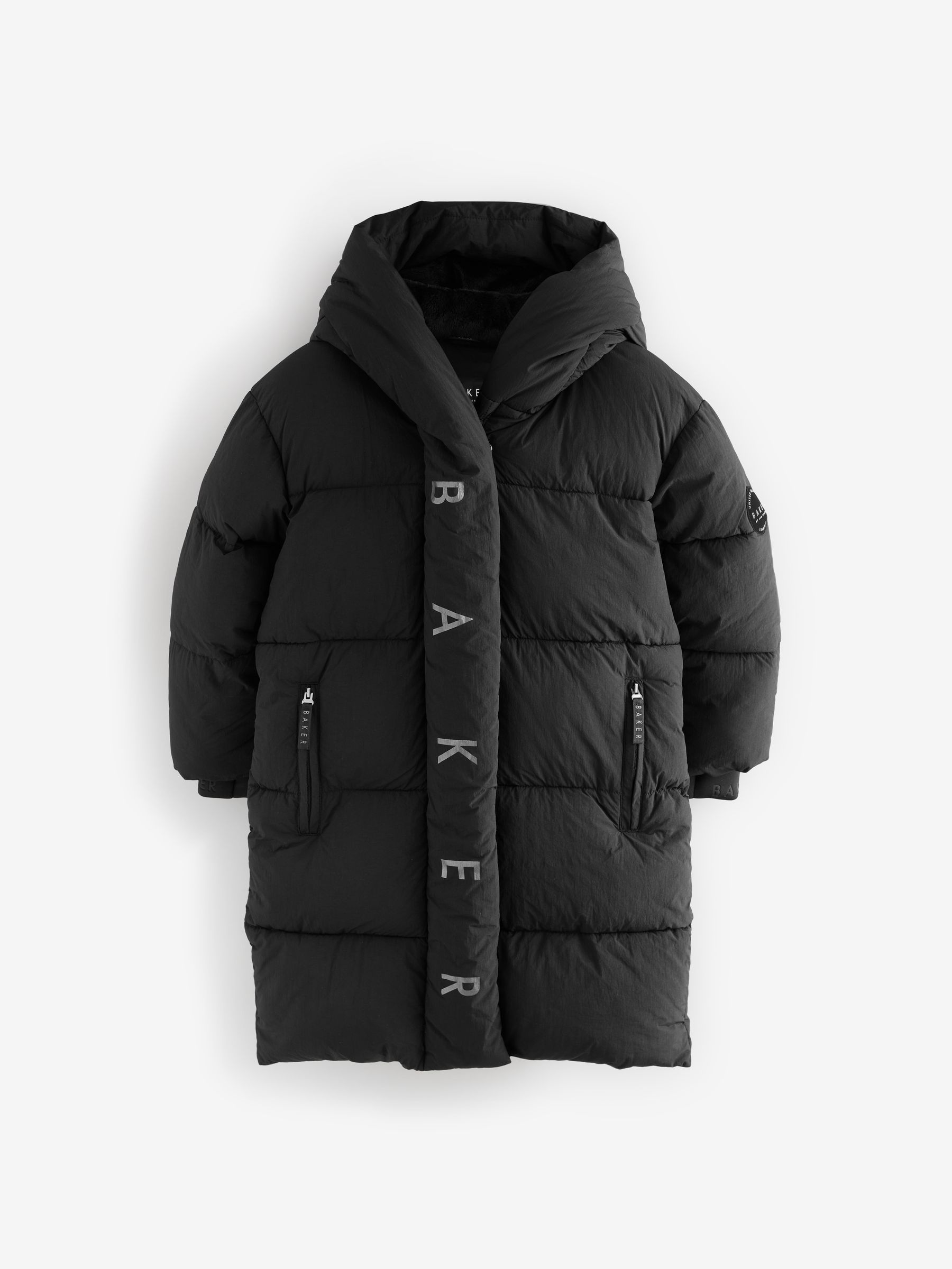 Ted Baker ラップコート Next：日本 Baker by Ted Baker 小雨耐性 ブラック デュベ パッド入り
