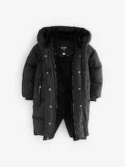 Baker by Ted Baker Shower Resistant Duvet Wrap Padded Black Coat - Image 2 of 6