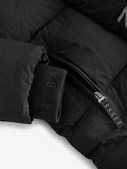 Baker by Ted Baker Shower Resistant Duvet Wrap Padded Black Coat - Image 5 of 6