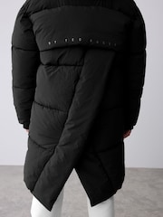 Baker by Ted Baker Shower Resistant Duvet Wrap Padded Black Coat - Image 9 of 15