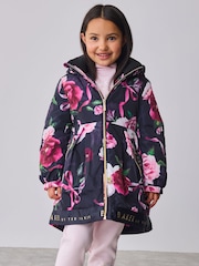 Baker by Ted Baker Navy Shower Resistant Branded Hem Raincoat - Imagem 1 de 15
