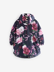 Baker by Ted Baker Navy Shower Resistant Branded Hem Raincoat - Imagem 12 de 15