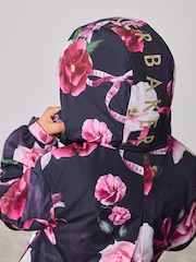 Baker by Ted Baker Navy Shower Resistant Branded Hem Raincoat - Imagem 8 de 15