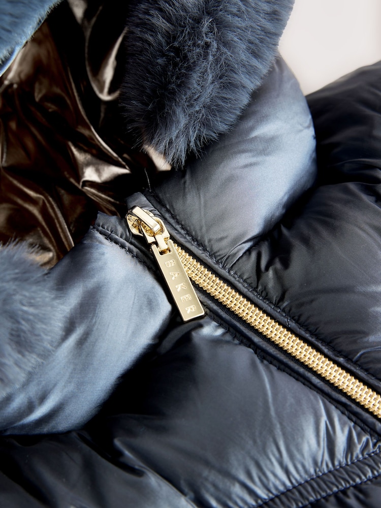 Yelta Grey Ted Baker Yelta Jacket Faux Fur Collar Ted Baker Yelta