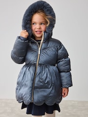 Baker by Ted Baker Shower Resistant Scallop Padded Coat With Detachable Bag - Image 3 of 22