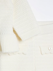 River Island Cream Baby Girls Peplum 100% Cotton Cardigan Set - Image 5 of 5