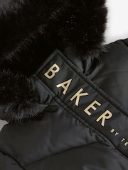 Baker by Ted Baker Shower Resistant Skirted Padded Black Coat - Image 13 of 16