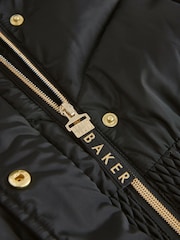 Baker by Ted Baker Shower Resistant Skirted Padded Black Coat - Image 14 of 16