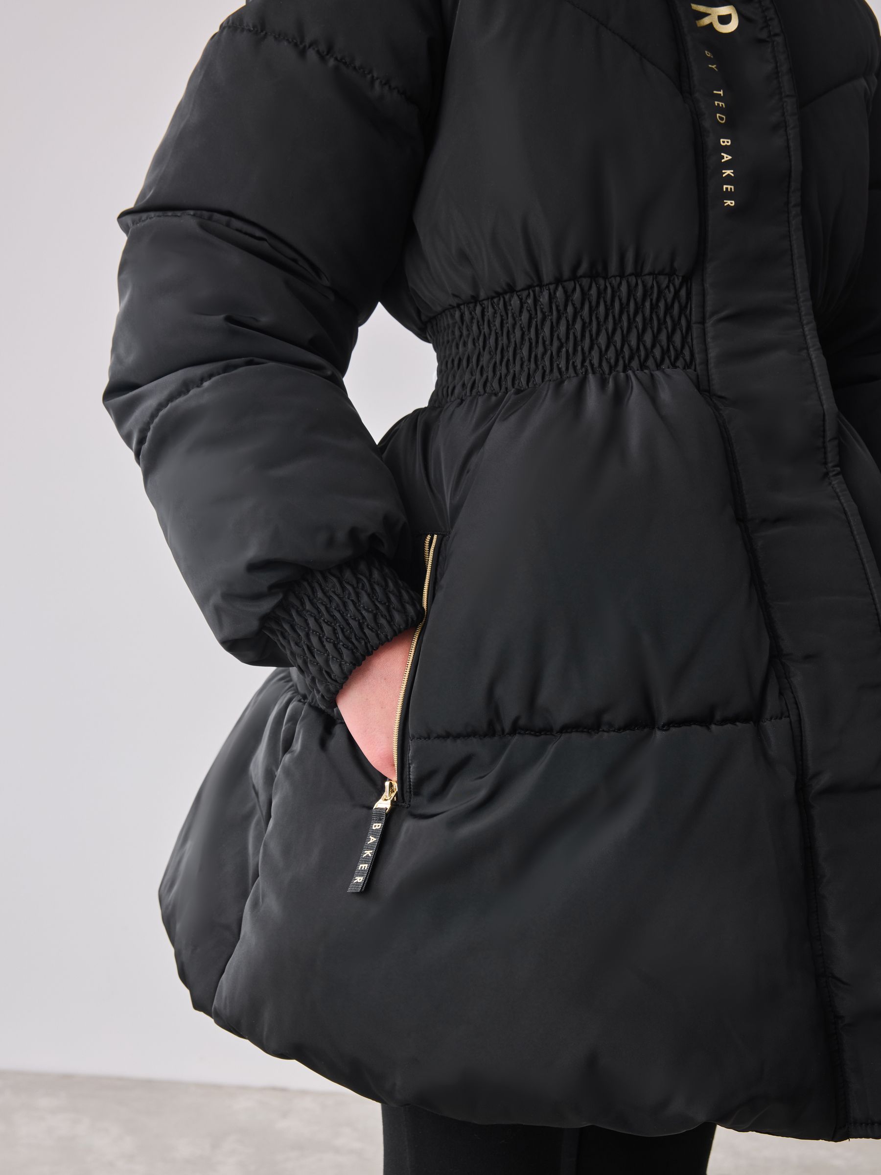 Buy Baker by Ted Baker Shower Resistant Skirted Padded Black Coat