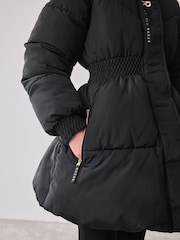 Baker by Ted Baker Shower Resistant Skirted Padded Black Coat - Image 7 of 16