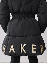 Baker by Ted Baker Shower Resistant Skirted Padded Black Coat - Image 8 of 16