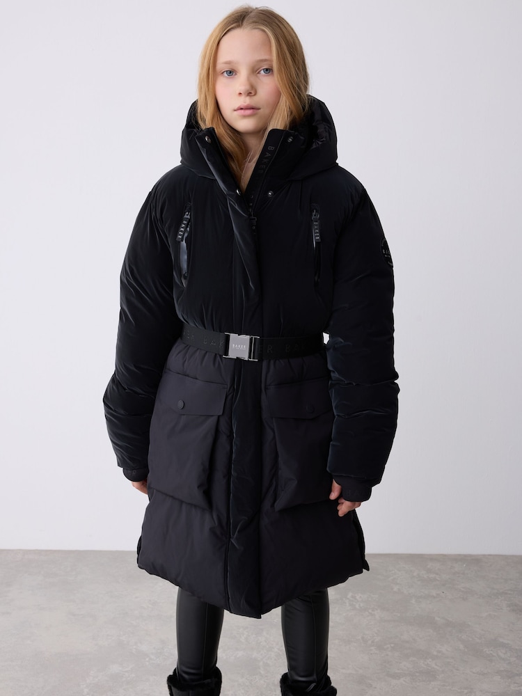 Črna vodoodporna dolga podložena parka s pasom Baker by Ted Baker - Slika 2 iz 14 Črna vodoodporna dolga podložena parka s pasom Baker by Ted Baker - Slika 2 iz 14