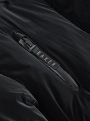 Baker by Ted Baker Shower Resistant Longline Belted Padded Black Parka - Bild 4 von 7