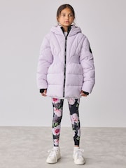 Baker by Ted Baker Shower Resistant Lilac Shirred Padded Coat - Image 1 of 17