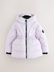 Baker by Ted Baker Shower Resistant Lilac Shirred Padded Coat - Image 11 of 17