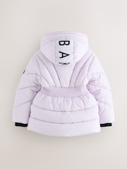 Baker by Ted Baker Shower Resistant Lilac Shirred Padded Coat - Image 12 of 17