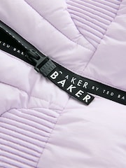 Baker by Ted Baker Shower Resistant Lilac Shirred Padded Coat - Image 16 of 17