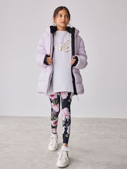 Baker by Ted Baker Shower Resistant Lilac Shirred Padded Coat - Image 2 of 17