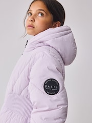 Baker by Ted Baker Shower Resistant Lilac Shirred Padded Coat - Image 7 of 17