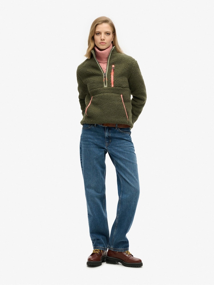 Superdry Green Outdoor Half Zip Fleece - Image 2 of 3