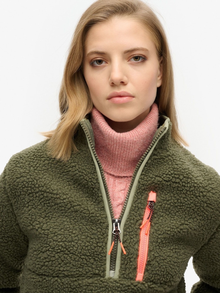 Superdry Green Outdoor Half Zip Fleece - Image 3 of 3