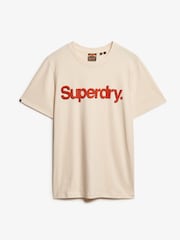 Superdry Cream Classic Core Logo Shadow T-Shirt - Image 2 of 3