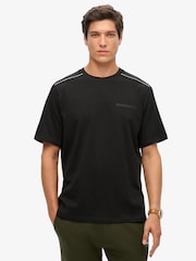 Superdry Black Tech Logo Relaxed 100% Cotton T-Shirt - Image 1 of 3