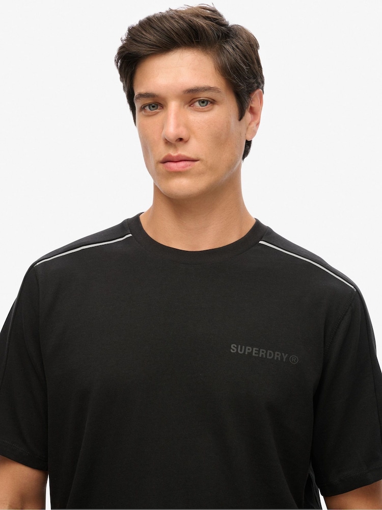 Superdry Black Tech Logo Relaxed 100% Cotton T-Shirt - Image 3 of 3