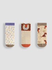 JoJo Maman Bébé Orange Printed Socks 3 Pack - Image 1 of 5