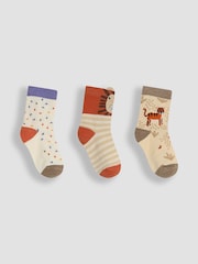 JoJo Maman Bébé Orange Printed Socks 3 Pack - Image 2 of 5