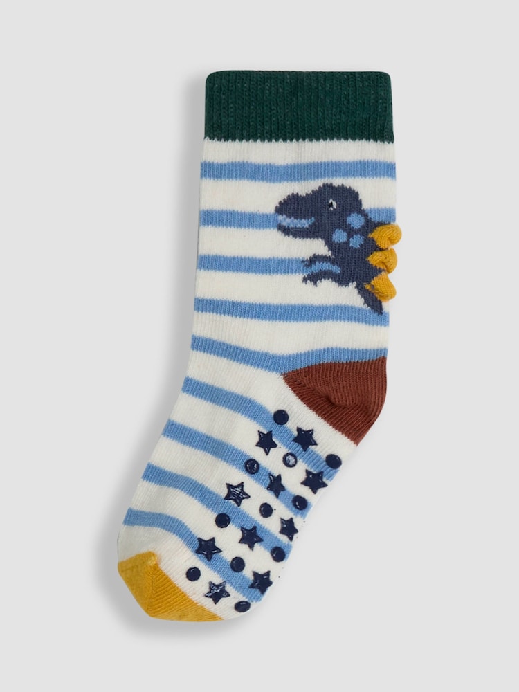 JoJo Maman Bébé Blue 3-Pack Printed Socks - Image 2 of 4