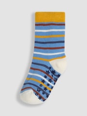 JoJo Maman Bébé Blue 3-Pack Printed Socks - Image 3 of 4