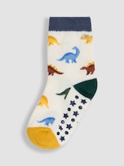 JoJo Maman Bébé Blue 3-Pack Printed Socks - Image 4 of 4