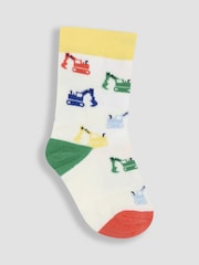 JoJo Maman Bébé Blue 3-Pack Printed Socks - Image 4 of 4