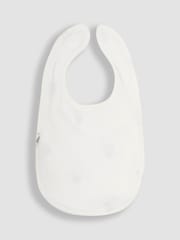 JoJo Maman Bébé Cream 100% Organic Cotton Strawberry Embroidered Bib - Image 2 of 3
