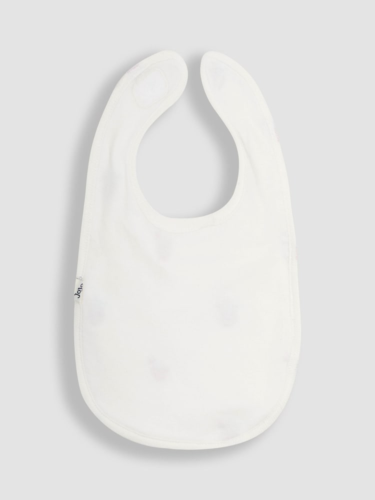 JoJo Maman Bébé Cream 100% Organic Cotton Strawberry Embroidered Bib - Image 2 of 3