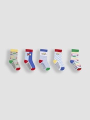JoJo Maman Bébé Red 5-Pack Socks - Image 1 of 6