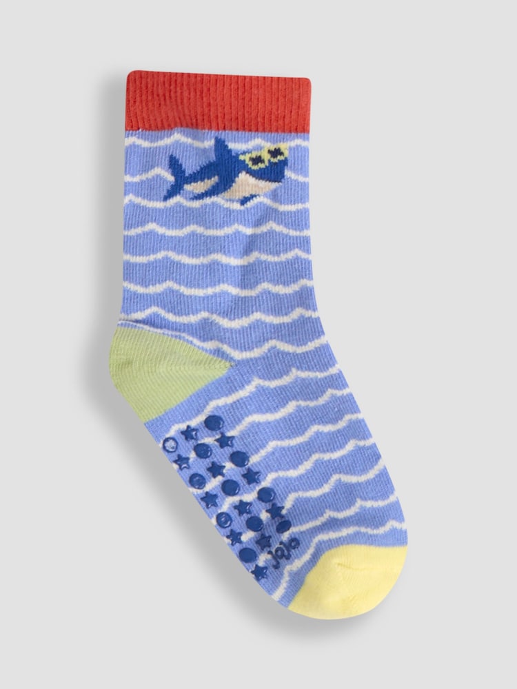 JoJo Maman Bébé Blue 3-Pack Printed Socks - Image 2 of 4