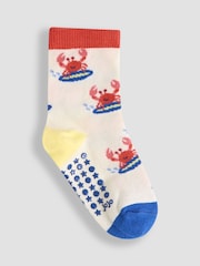 JoJo Maman Bébé Blue 3-Pack Printed Socks - Image 3 of 4