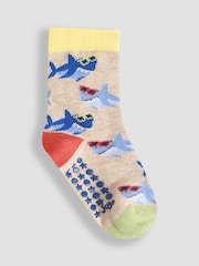 JoJo Maman Bébé Blue 3-Pack Printed Socks - Image 4 of 4