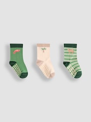 JoJo Maman Bébé Green Printed Socks 3 Pack - Image 1 of 4