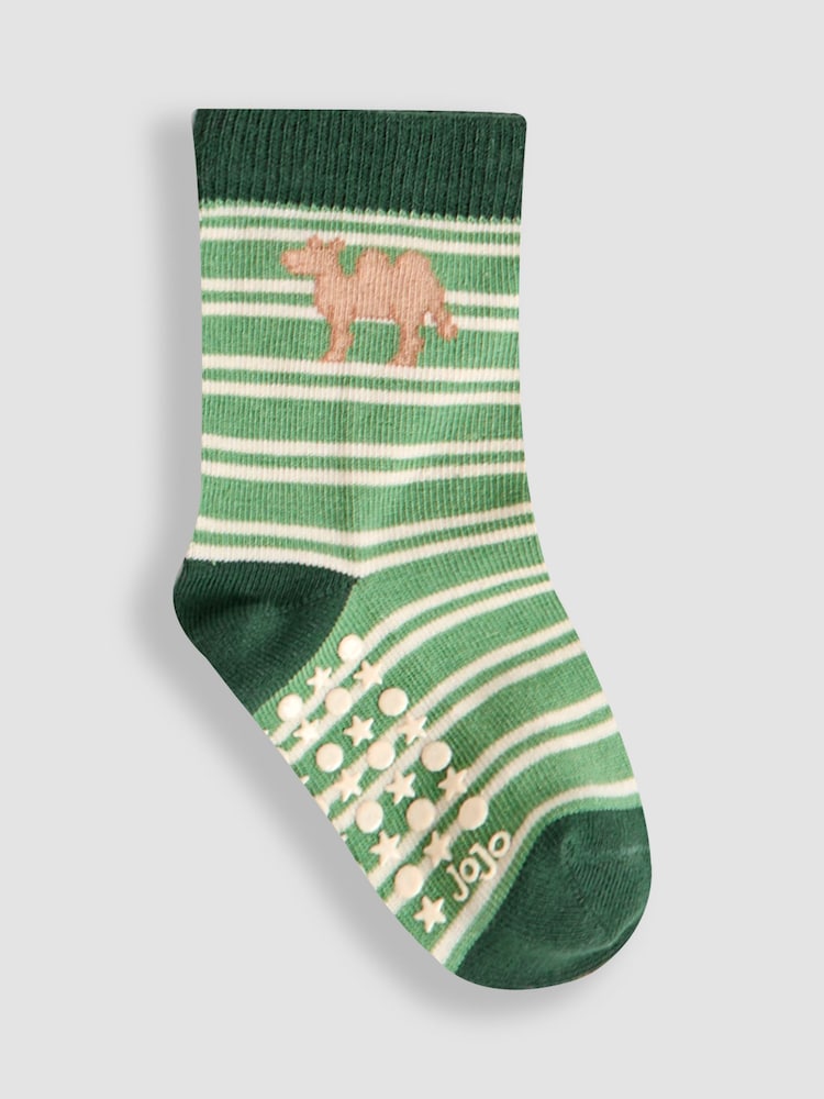 JoJo Maman Bébé Green Printed Socks 3 Pack - Image 4 of 4