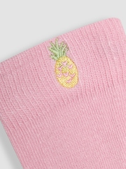 JoJo Maman Bébé Pink Printed Socks 3 Pack - Image 3 of 4