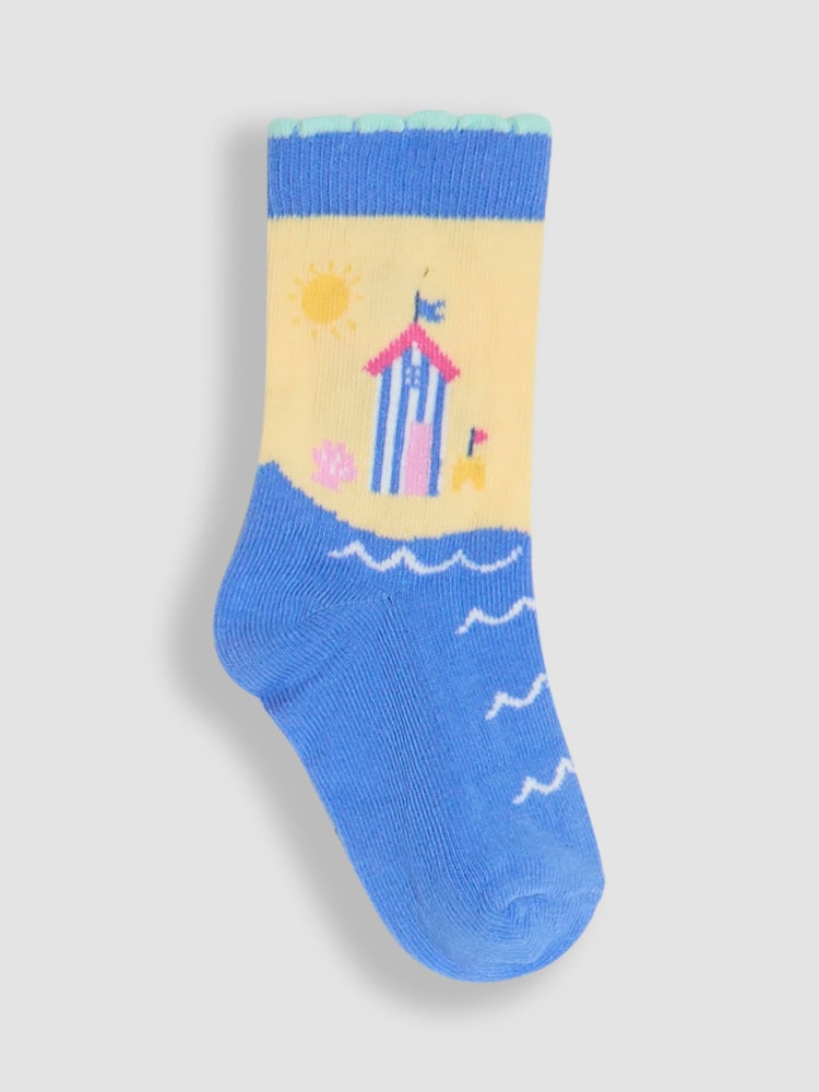 JoJo Maman Bébé Pink 3-Pack Printed Socks - Image 4 of 4