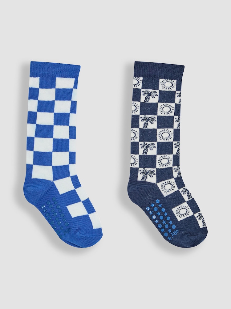 JoJo Maman Bébé Check 2-Pack Checkerboard Socks - Image 1 of 3