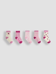 JoJo Maman Bébé Red 5-Pack Socks - Image 1 of 1