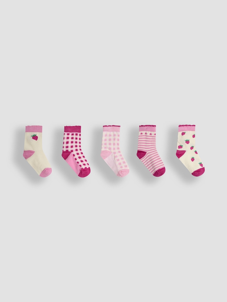 JoJo Maman Bébé Red 5-Pack Socks - Image 1 of 1