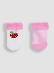 JoJo Maman Bébé Pink 2-Pack Baby Socks - Image 1 of 3