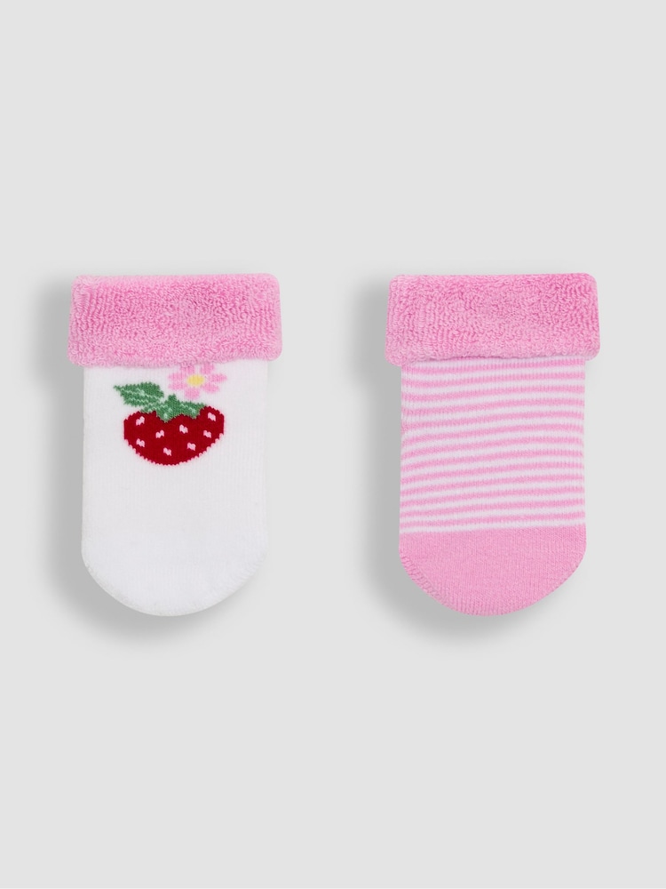 JoJo Maman Bébé Pink 2-Pack Baby Socks - Image 1 of 3