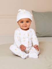JoJo Maman Bébé 100% Organic Cotton Lemon Embroidered Baby Hat - Imagen 1 de 5